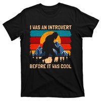 Bigfoot Sasquatch Vintage Retro Sunset Introvert T-Shirt