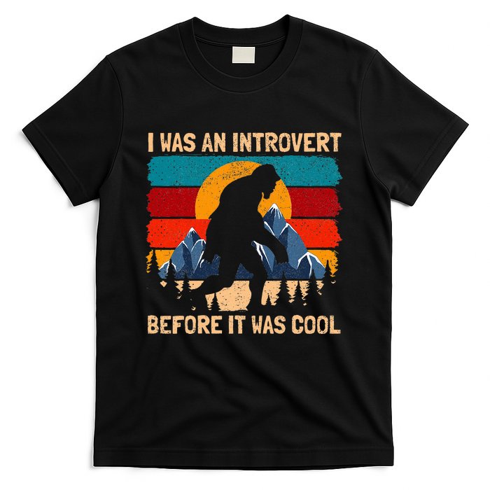 Bigfoot Sasquatch Vintage Retro Sunset Introvert T-Shirt