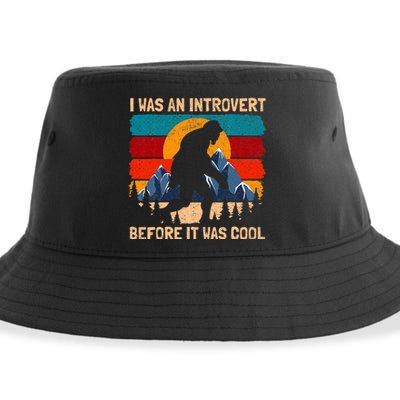 Bigfoot Sasquatch Vintage Retro Sunset Introvert Sustainable Bucket Hat