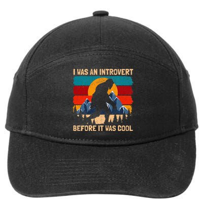 Bigfoot Sasquatch Vintage Retro Sunset Introvert 7-Panel Snapback Hat