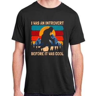 Bigfoot Sasquatch Vintage Retro Sunset Introvert Adult ChromaSoft Performance T-Shirt