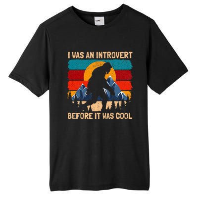 Bigfoot Sasquatch Vintage Retro Sunset Introvert Tall Fusion ChromaSoft Performance T-Shirt