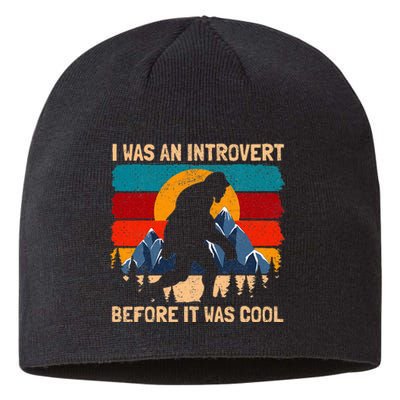 Bigfoot Sasquatch Vintage Retro Sunset Introvert Sustainable Beanie