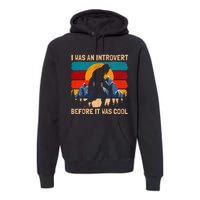 Bigfoot Sasquatch Vintage Retro Sunset Introvert Premium Hoodie