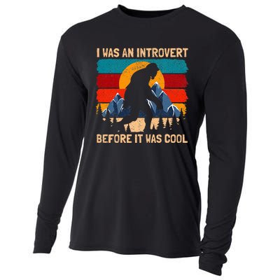 Bigfoot Sasquatch Vintage Retro Sunset Introvert Cooling Performance Long Sleeve Crew