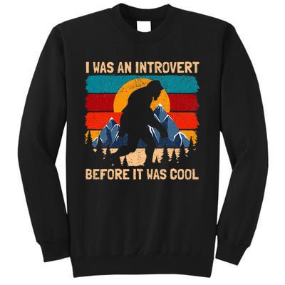 Bigfoot Sasquatch Vintage Retro Sunset Introvert Tall Sweatshirt