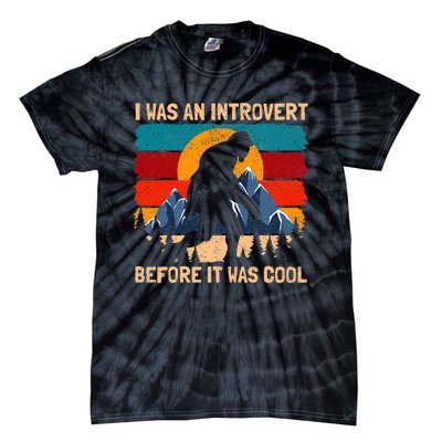 Bigfoot Sasquatch Vintage Retro Sunset Introvert Tie-Dye T-Shirt