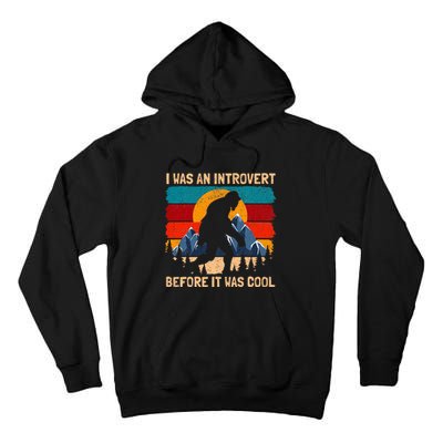 Bigfoot Sasquatch Vintage Retro Sunset Introvert Tall Hoodie