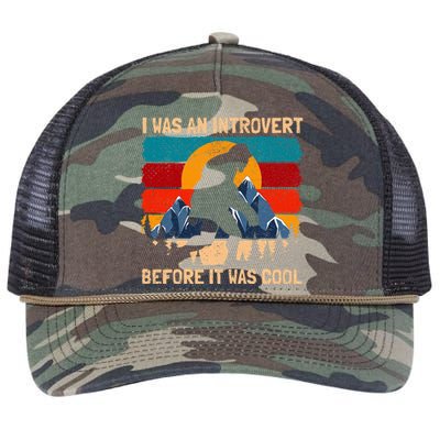 Bigfoot Sasquatch Vintage Retro Sunset Introvert Retro Rope Trucker Hat Cap