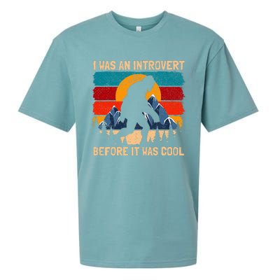 Bigfoot Sasquatch Vintage Retro Sunset Introvert Sueded Cloud Jersey T-Shirt