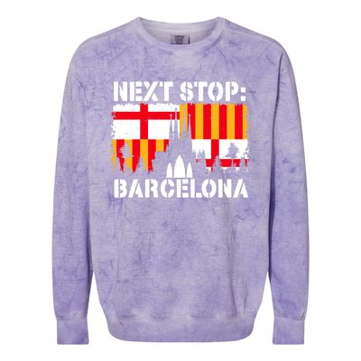 Barcelona Summer Vacation Trip Next Stop Spain Vacay Vibes Gift Colorblast Crewneck Sweatshirt