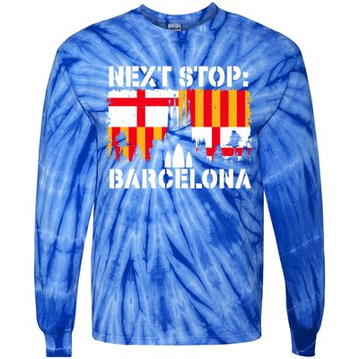 Barcelona Summer Vacation Trip Next Stop Spain Vacay Vibes Gift Tie-Dye Long Sleeve Shirt