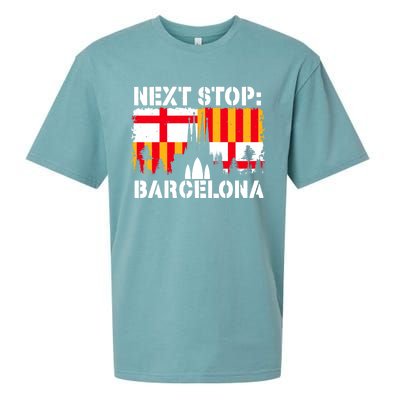 Barcelona Summer Vacation Trip Next Stop Spain Vacay Vibes Gift Sueded Cloud Jersey T-Shirt