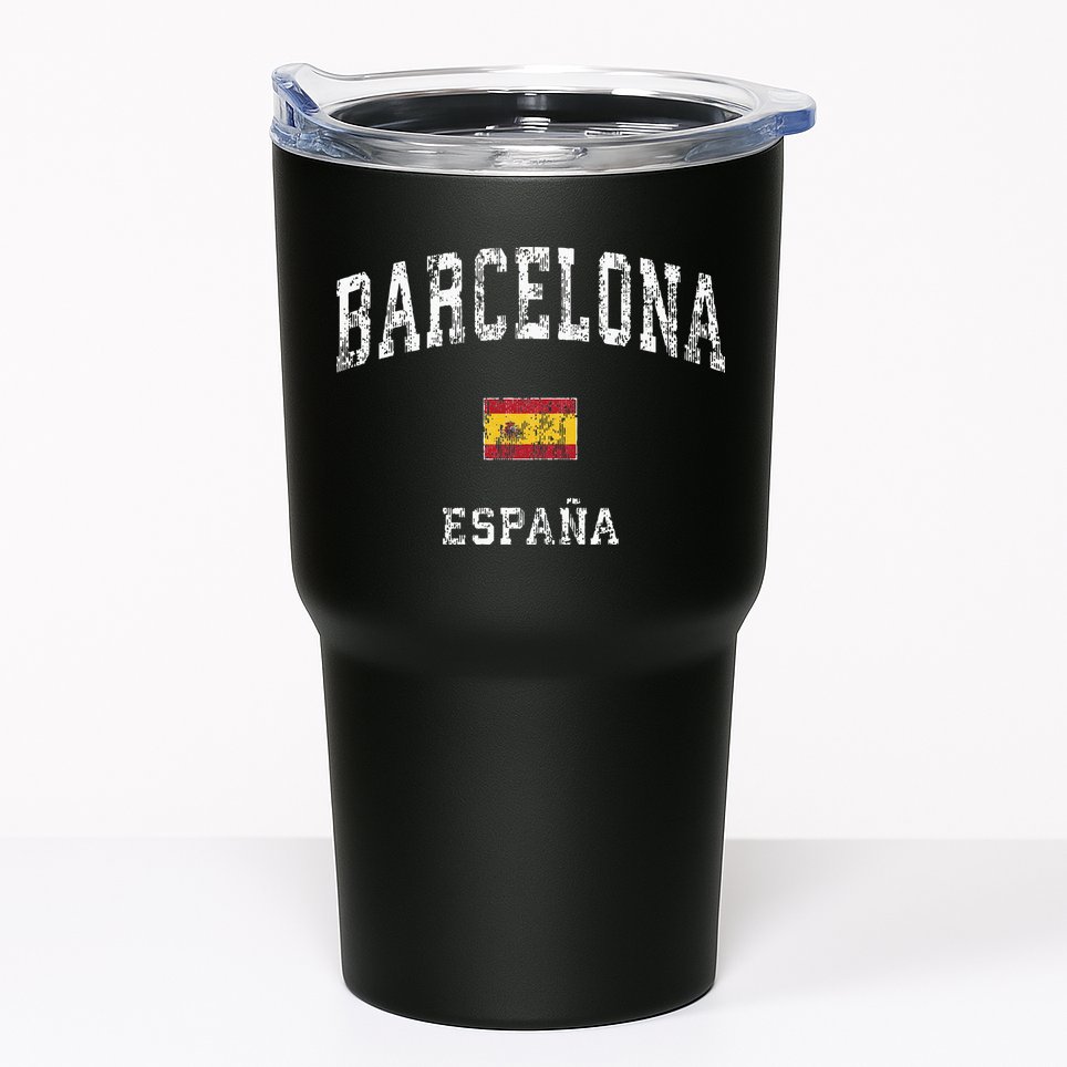 Barcelona Spain Vintage Athletic Sports Tumbler