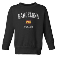 Barcelona Spain Vintage Athletic Sports Toddler Sweatshirt