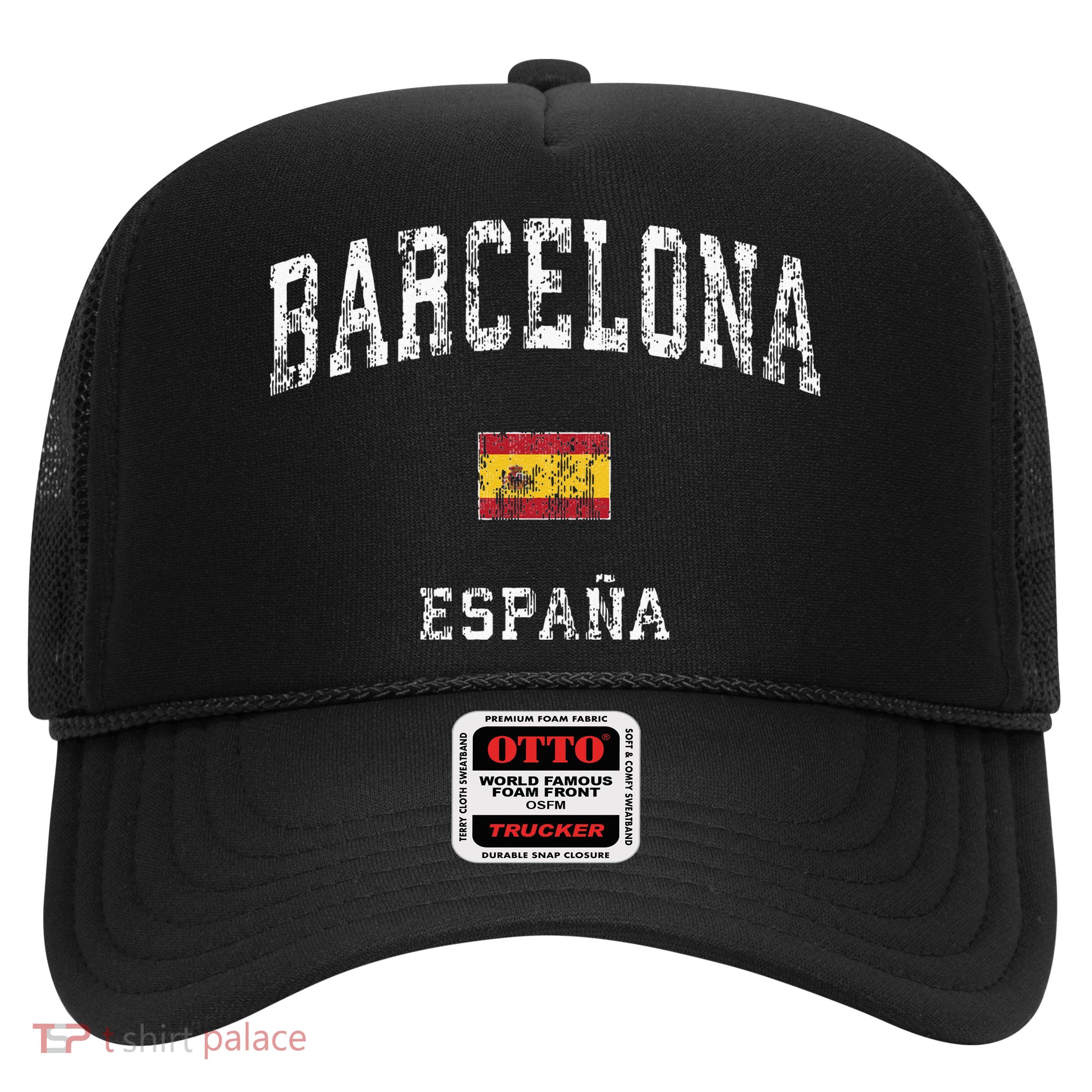 Barcelona Spain Vintage Athletic Sports Trucker Hat