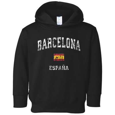 Barcelona Spain Vintage Athletic Sports Toddler Hoodie