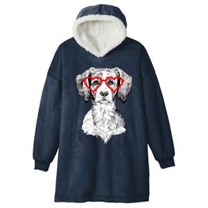 Brittany Spaniel Valentines Day Dog Mom Dog Lover Great Gift Hooded Wearable Blanket