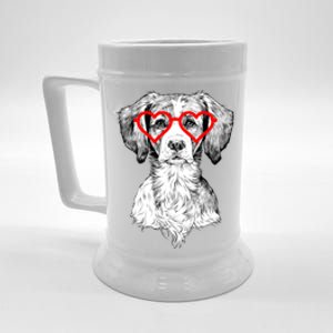 Brittany Spaniel Valentines Day Dog Mom Dog Lover Great Gift Beer Stein