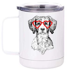 Brittany Spaniel Valentines Day Dog Mom Dog Lover Great Gift 12 oz Stainless Steel Tumbler Cup