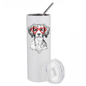 Brittany Spaniel Valentines Day Dog Mom Dog Lover Great Gift Stainless Steel Tumbler