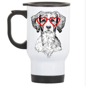 Brittany Spaniel Valentines Day Dog Mom Dog Lover Great Gift Stainless Steel Travel Mug