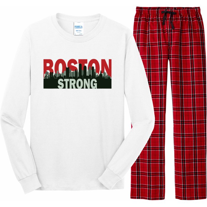 Boston Strong Vintage Boston City Skyline Long Sleeve Pajama Set