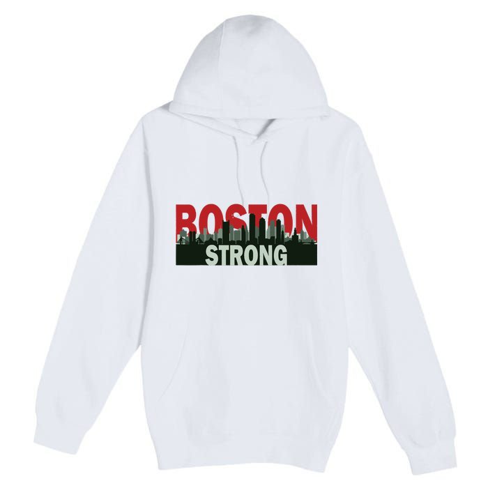 Boston Strong Vintage Boston City Skyline Premium Pullover Hoodie