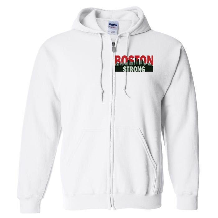 Boston Strong Vintage Boston City Skyline Full Zip Hoodie