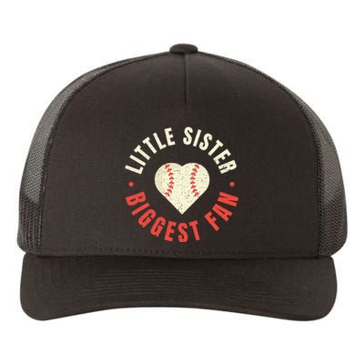 Baseball Sister Womens Little Sister Biggest Fan Tee Ball Yupoong Adult 5-Panel Trucker Hat