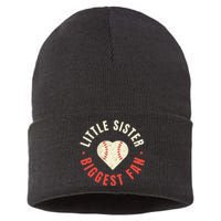 Baseball Sister Womens Little Sister Biggest Fan Tee Ball Sustainable Knit Beanie