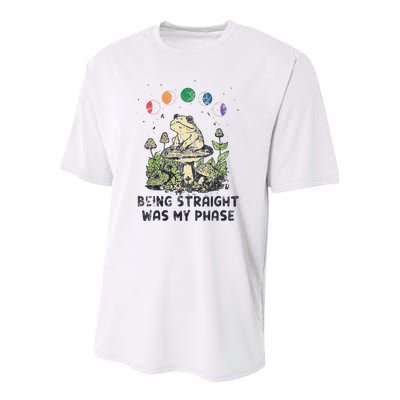 Being Straight Was My Phase Green Frog Mushrooms Youth Performance Sprint T-Shirt