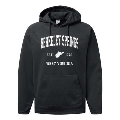 Berkeley Springs West Virginia Wv Vintage Athletic Performance Fleece Hoodie