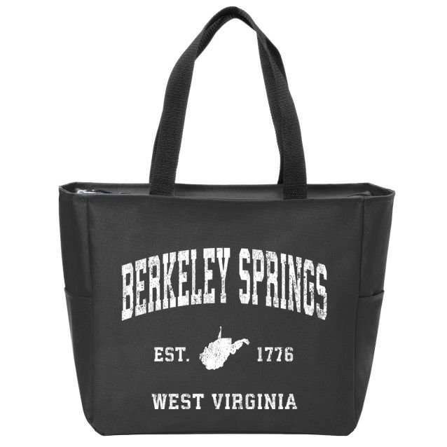 Berkeley Springs West Virginia Wv Vintage Athletic Zip Tote Bag