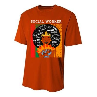 Black Social Worker Queen Black History Month Melanin Gift Performance Sprint T-Shirt