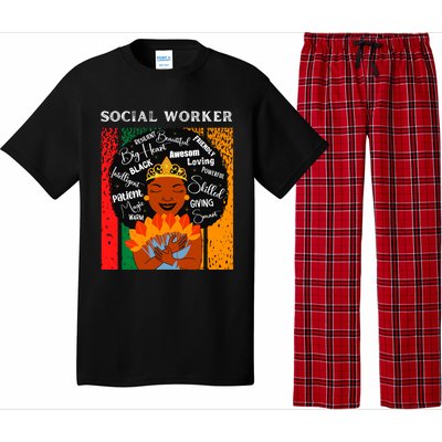 Black Social Worker Queen Black History Month Melanin Gift Pajama Set