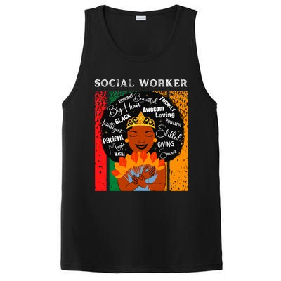 Black Social Worker Queen Black History Month Melanin Gift PosiCharge Competitor Tank