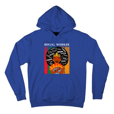 Black Social Worker Queen Black History Month Melanin Gift Hoodie