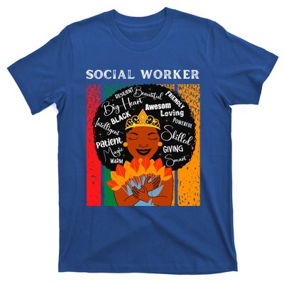 Black Social Worker Queen Black History Month Melanin Gift T-Shirt