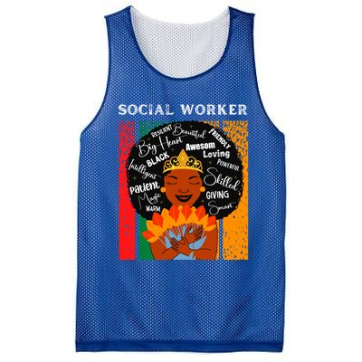 Black Social Worker Queen Black History Month Melanin Gift Mesh Reversible Basketball Jersey Tank