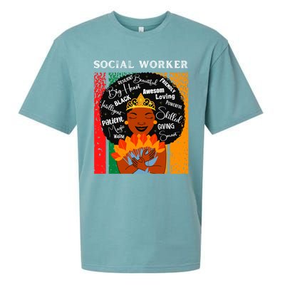 Black Social Worker Queen Black History Month Melanin Gift Sueded Cloud Jersey T-Shirt