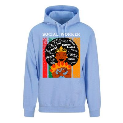 Black Social Worker Queen Black History Month Melanin Gift Unisex Surf Hoodie