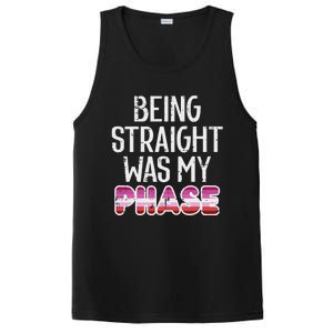 Being Straight Was My Phase Lesbian Funny Lgbtq Pride Flag PosiCharge Competitor Tank