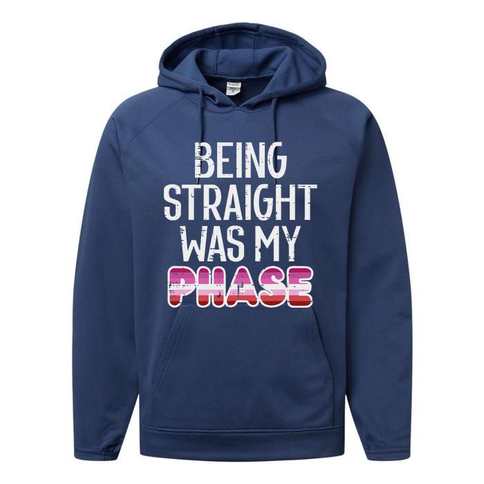 Being Straight Was My Phase Lesbian Funny Lgbtq Pride Flag Performance Fleece Hoodie