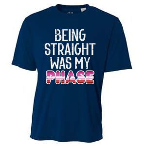 Being Straight Was My Phase Lesbian Funny Lgbtq Pride Flag Cooling Performance Crew T-Shirt