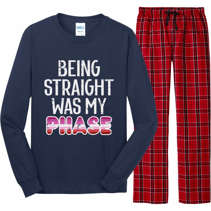 Being Straight Was My Phase Lesbian Funny Lgbtq Pride Flag Long Sleeve Pajama Set