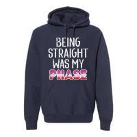 Being Straight Was My Phase Lesbian Funny Lgbtq Pride Flag Premium Hoodie