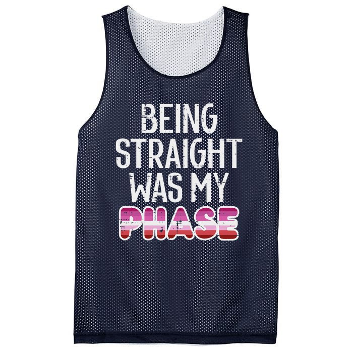 Being Straight Was My Phase Lesbian Funny Lgbtq Pride Flag Mesh Reversible Basketball Jersey Tank