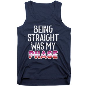 Being Straight Was My Phase Lesbian Funny Lgbtq Pride Flag Tank Top