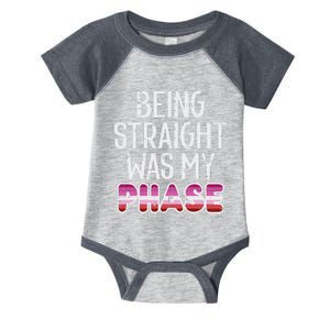 Being Straight Was My Phase Lesbian Funny Lgbtq Pride Flag Infant Baby Jersey Bodysuit